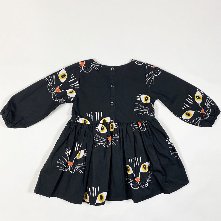 Mini Rodini black cat face print dress 80-86