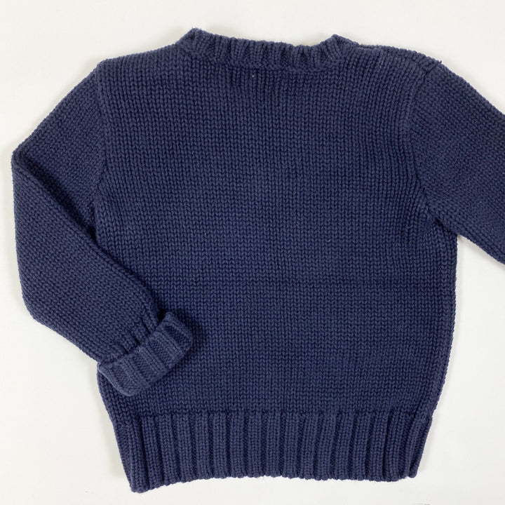 Ralph Lauren navy heavy knit flag baby pullover 18M