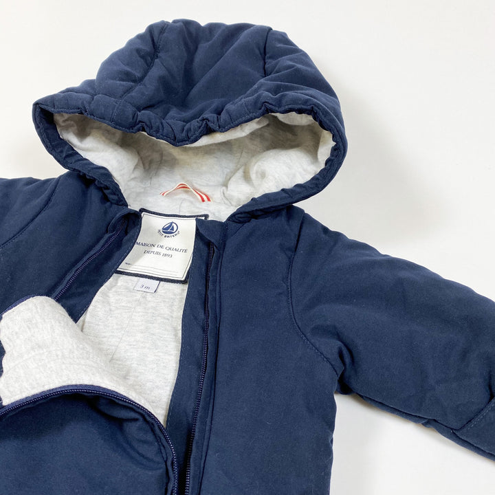 Petit Bateau navy padded overall 3M