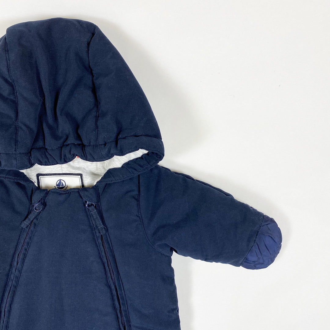 Petit Bateau navy padded overall 3M