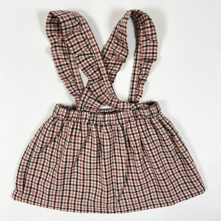 Newbie checked braces skirt 80/9-12M