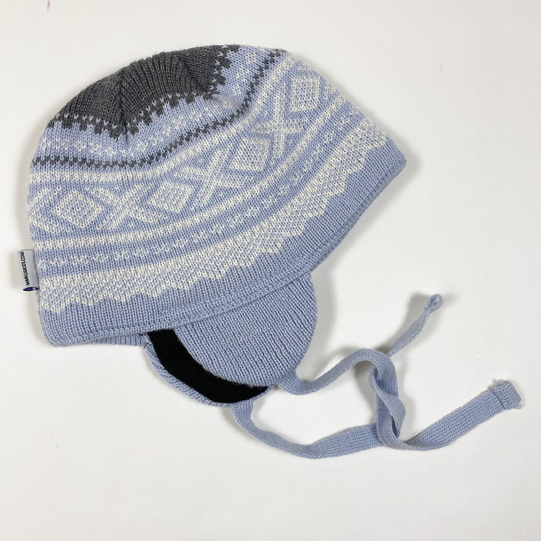 Marius Norway blue knitted fair isle hat 3-6M/44-46cm