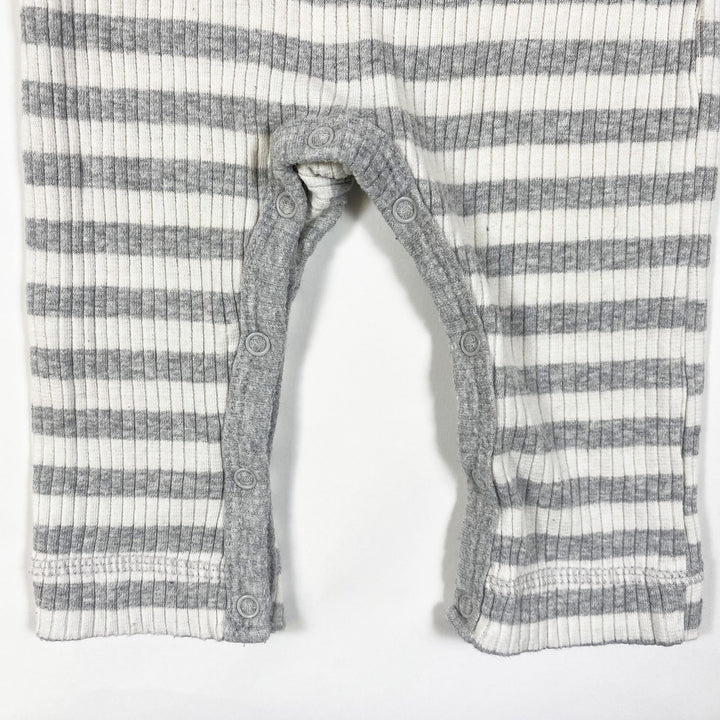 Chick Pea grey/white ribbed striped jumpsuit 3-6M