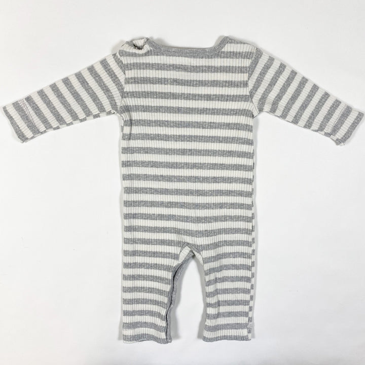 Chick Pea grey/white ribbed striped jumpsuit 3-6M