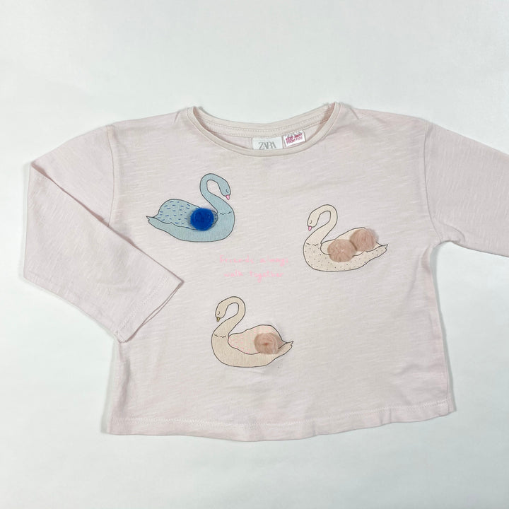 Zara swan long-sleeved t-shirt 2-3Y/98
