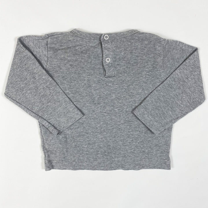 Petit Bateau grey long-sleeved t-shirt 12M/74