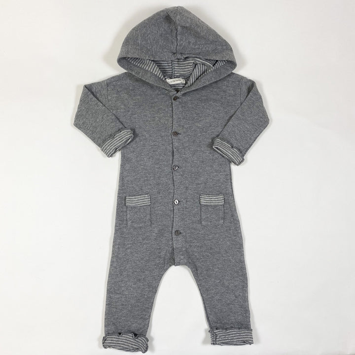 1+ in the family grey hooded jumpsuit with pockets 6M