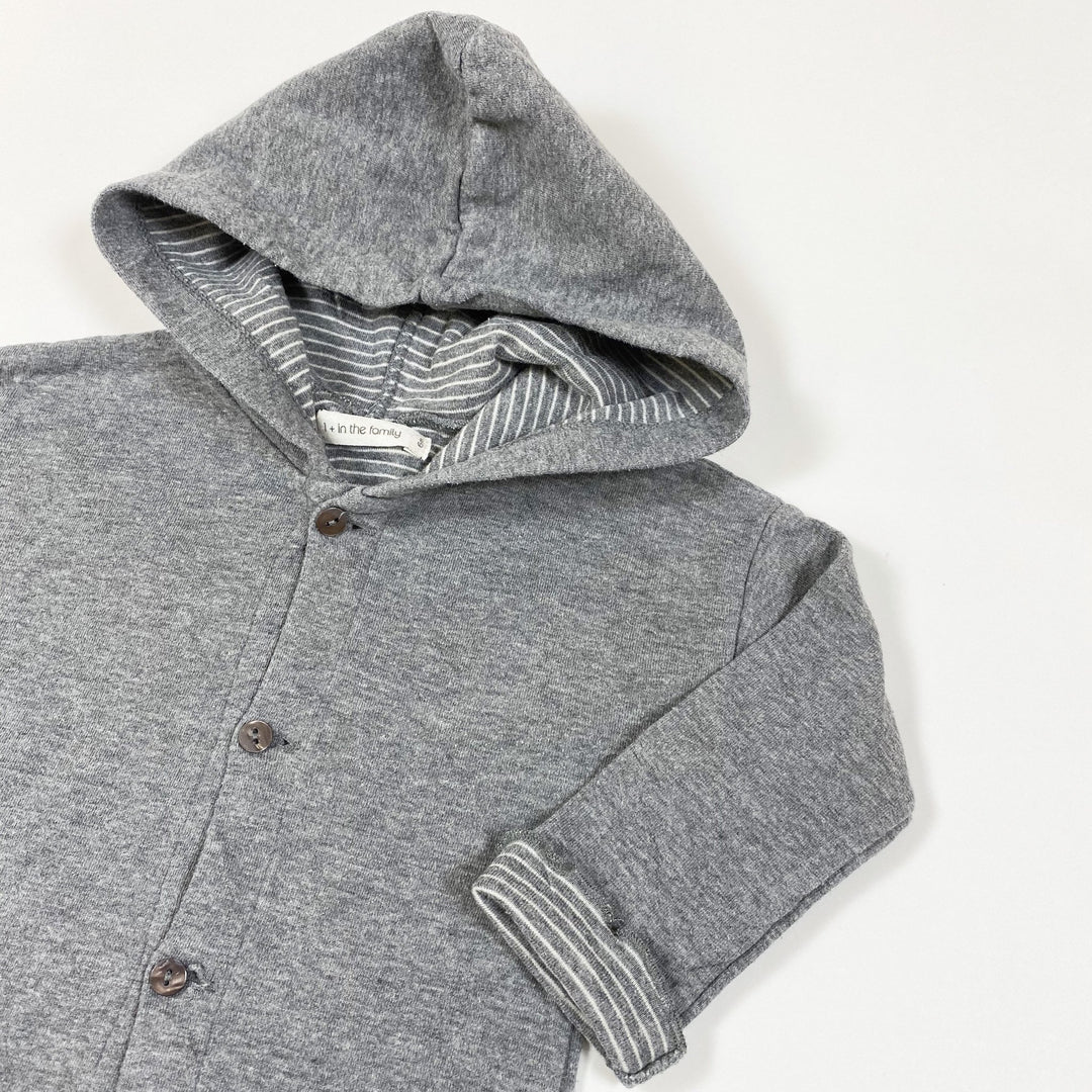 1+ in the family grey hooded jumpsuit with pockets 6M
