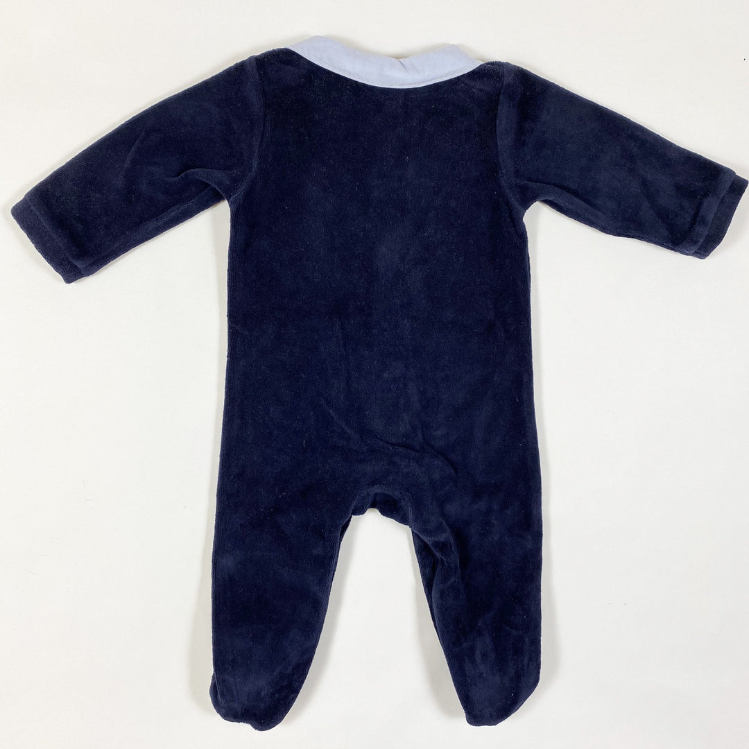 Jacadi marineblauer Samt-Pyjama mit Auto-Stickerei am Kragen 6M/67