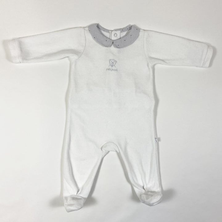 Jacadi white velour pyjama with striped collar 6M/67
