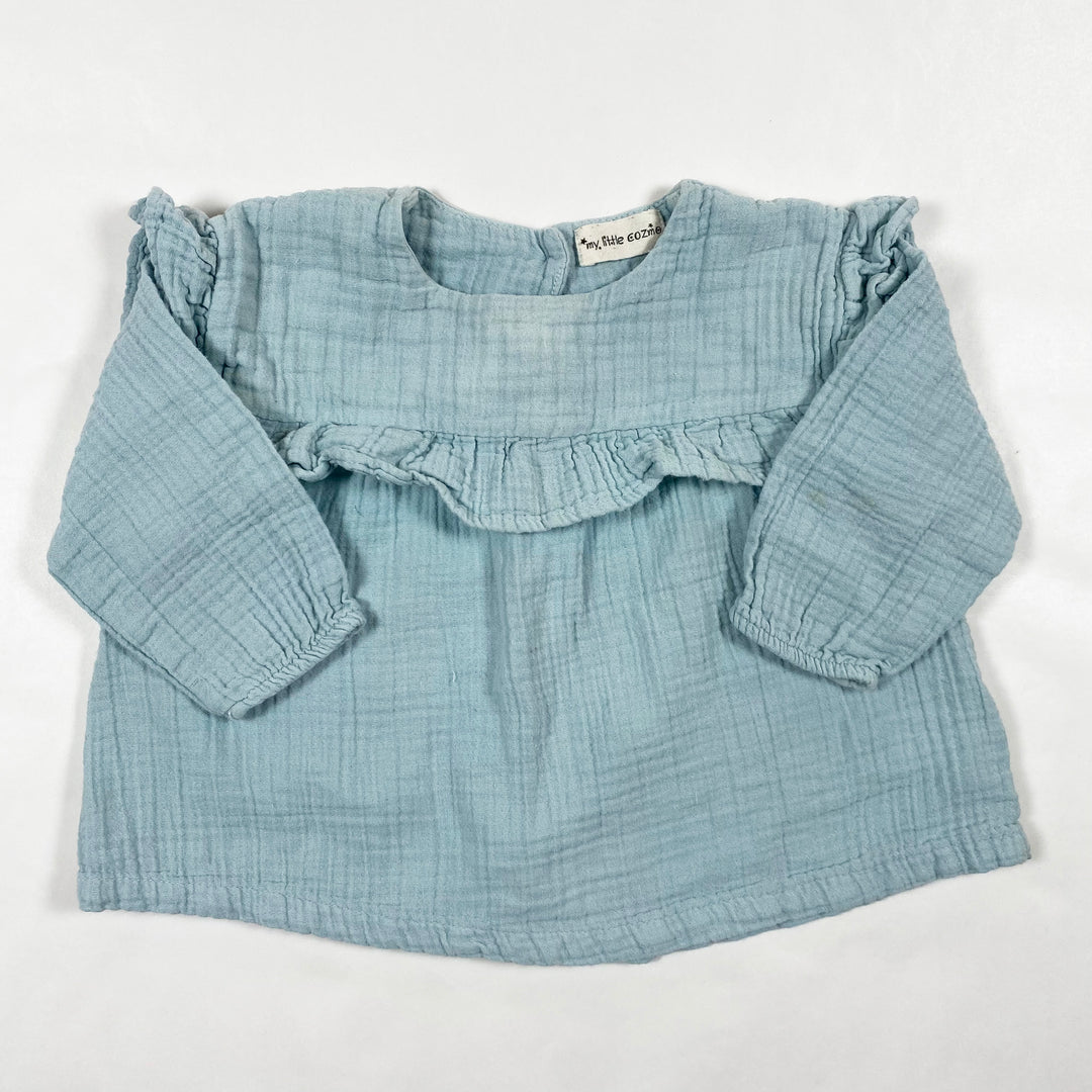 My Little Cozmo light blue muslin blouse 9-12M 1