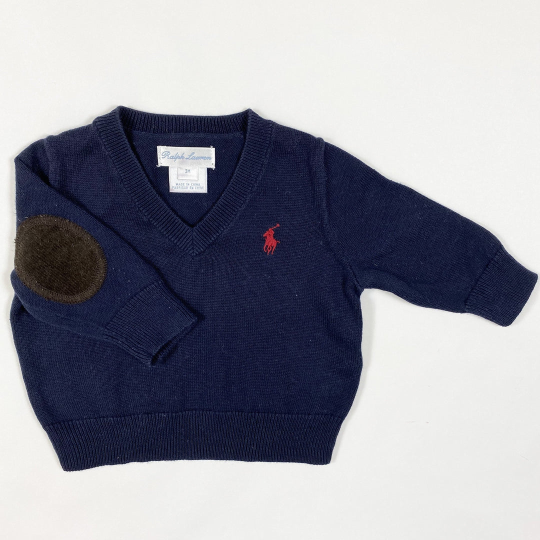 Ralph Lauren navy pullover with elbow pads 3M