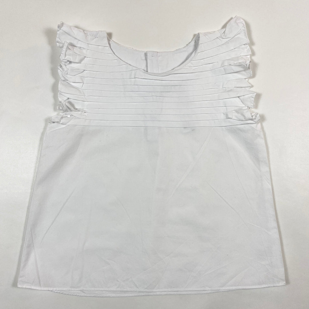 Jacadi white sleeveless pleated blouse 3Y/96 1