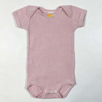 Petit Bateau short-sleeved pink striped body 3M/60 1