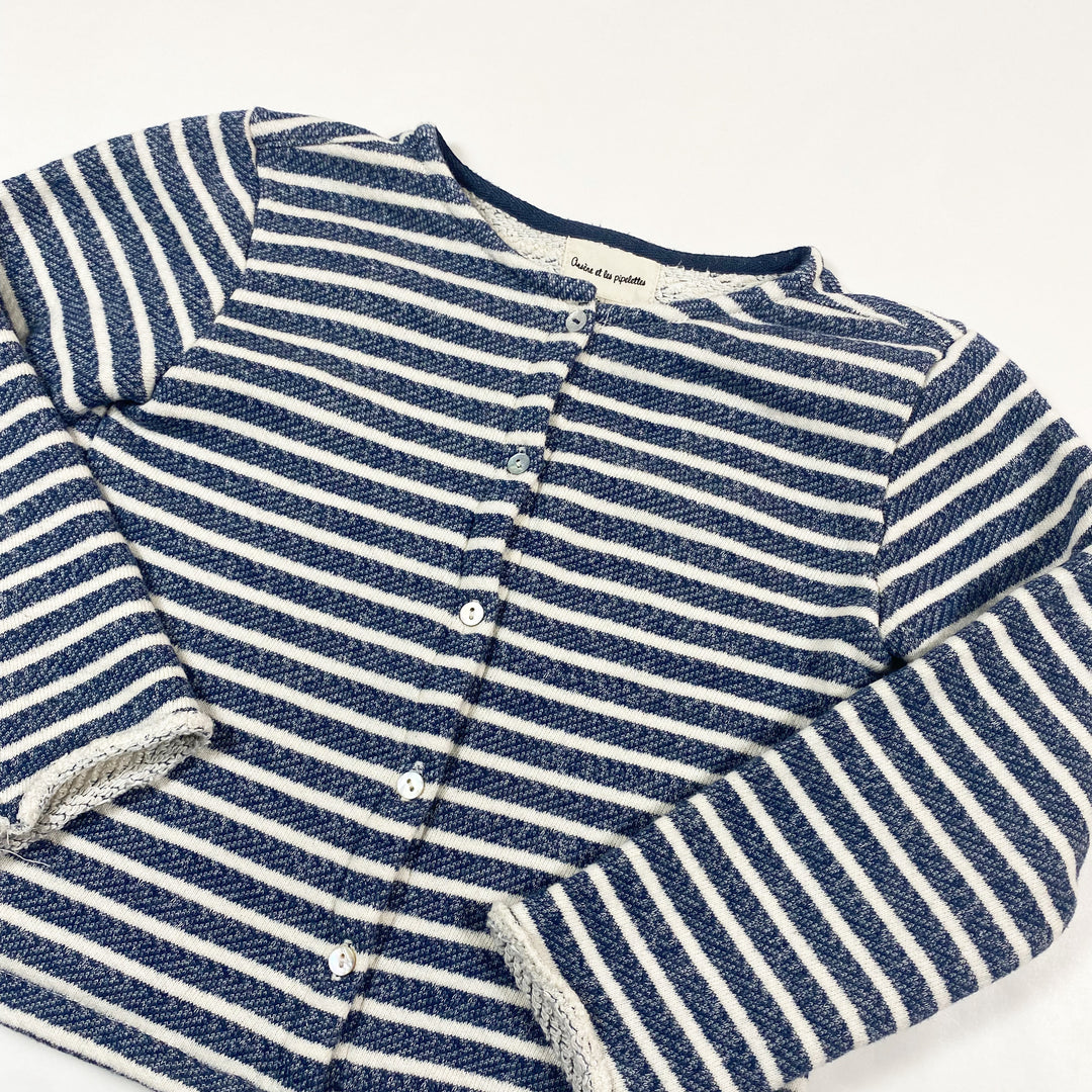 Arsène et les pipelettes navy striped cardigan 4Y 2