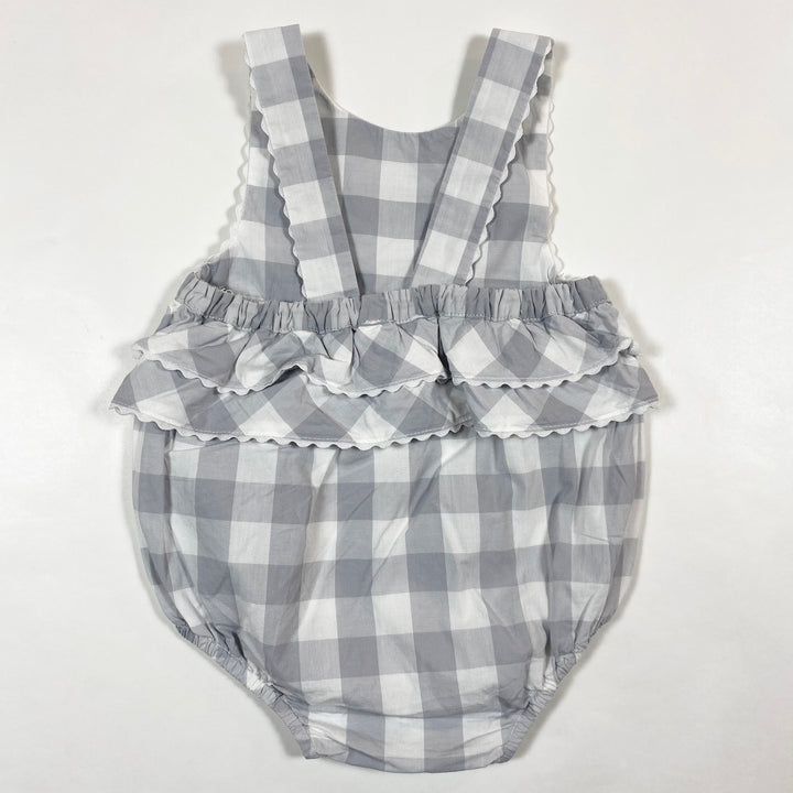 Jacadi soft grey check romper 6M/67 2