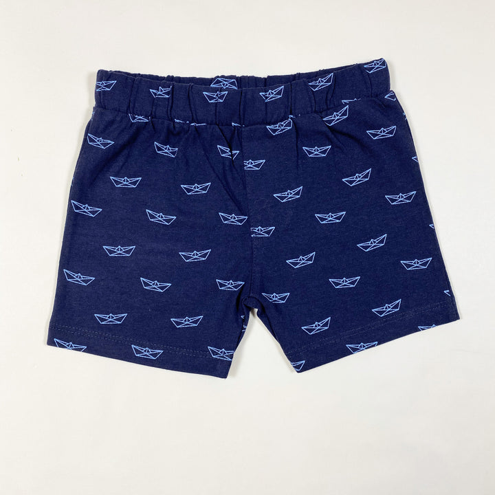 Blue Seven navy paper boat print shorts 6-9M/68