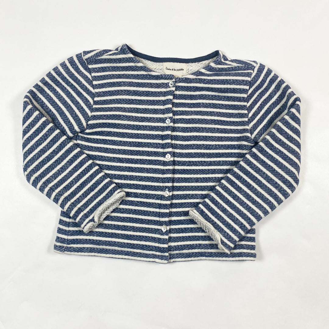 Arsène et les pipelettes navy striped cardigan 4Y 1