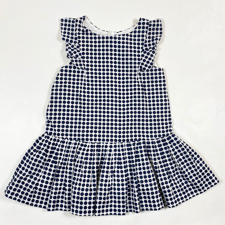 Jacadi navy polkadot pleated summer dress 3Y/96 1