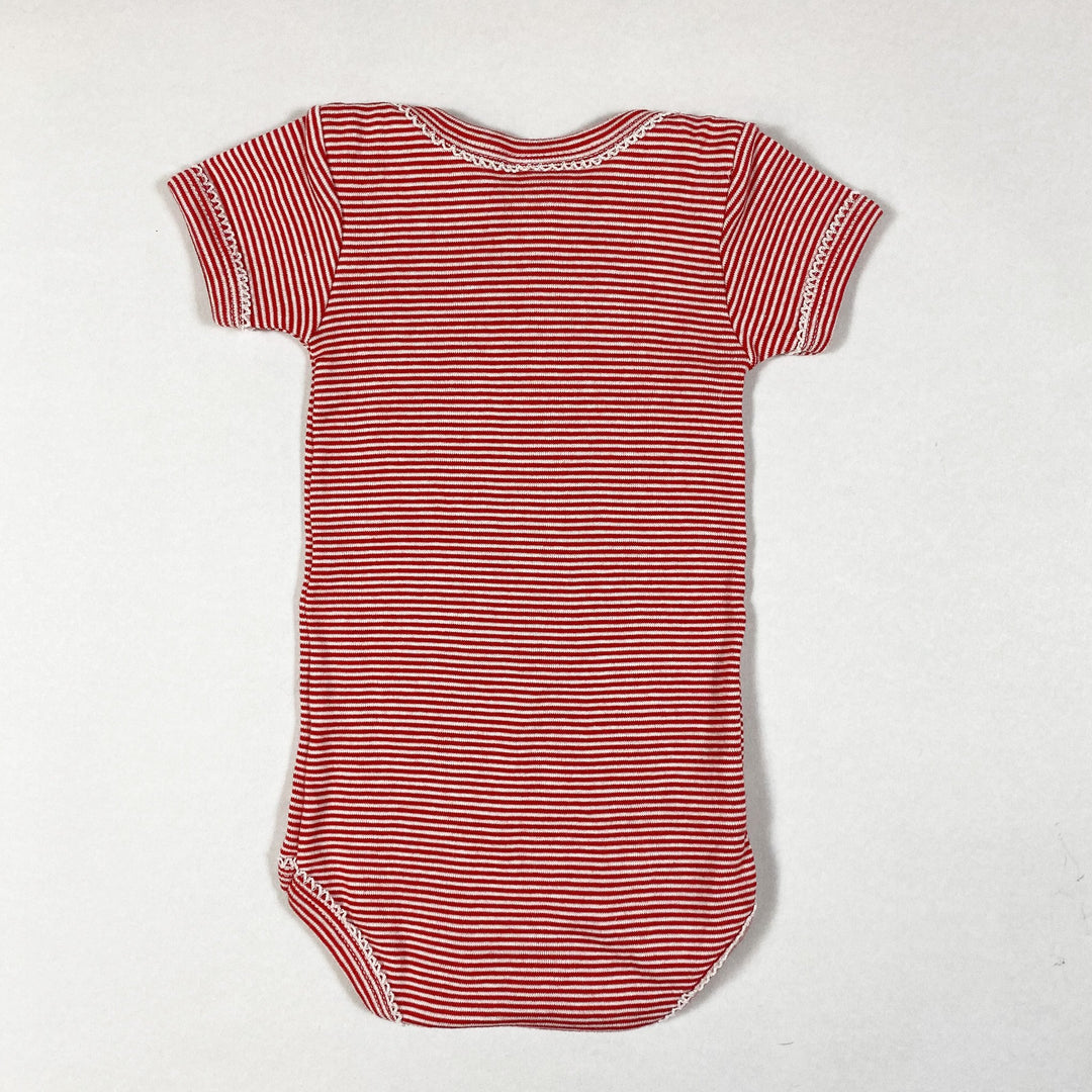 Petit Bateau x Deyrolle red & white striped short-sleeved body NB