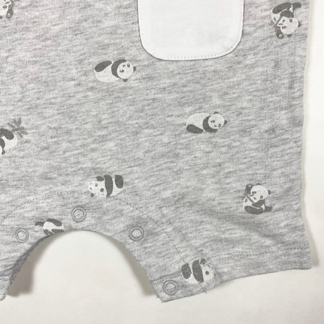 The Little White Company grey panda sweat jumpsuit 9-12M 2