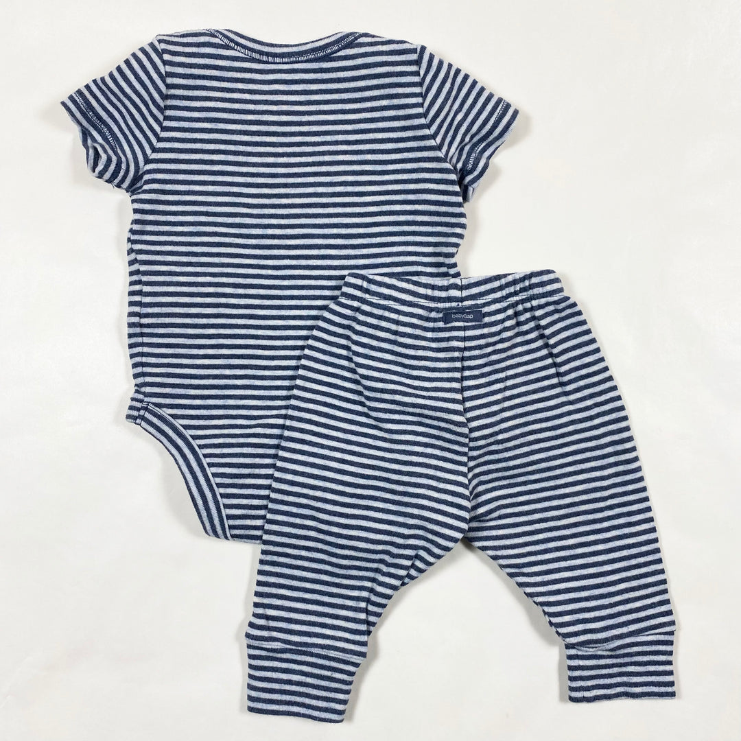 Gap blue stripe body and pants baby set 0-3M 2