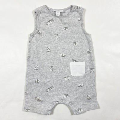 The Little White Company grey panda sweat jumpsuit 9-12M 1