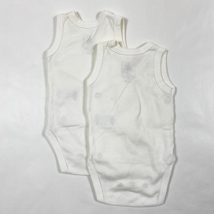 Petit Bateau white sleeveless wrap body set of 2 N/50 2