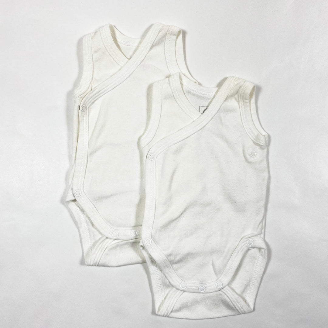 Petit Bateau white sleeveless wrap body set of 2 N/50 1