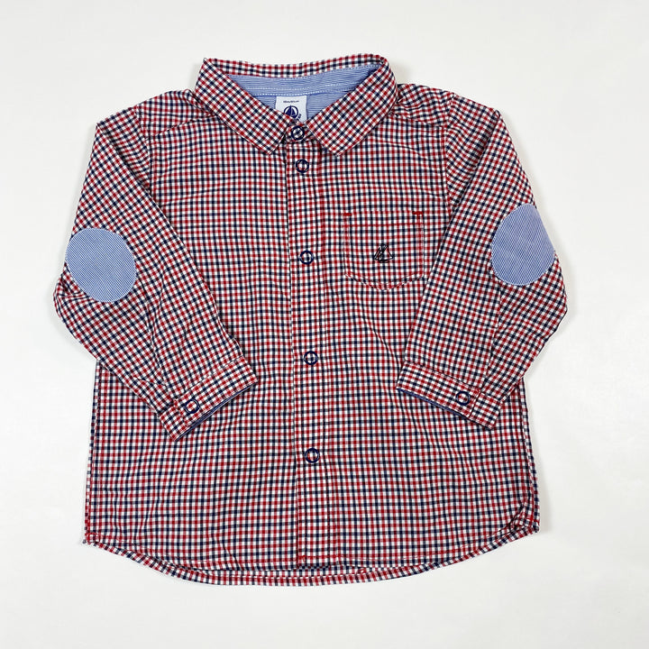 Petit Bateau red checked shirt 18M/81 1