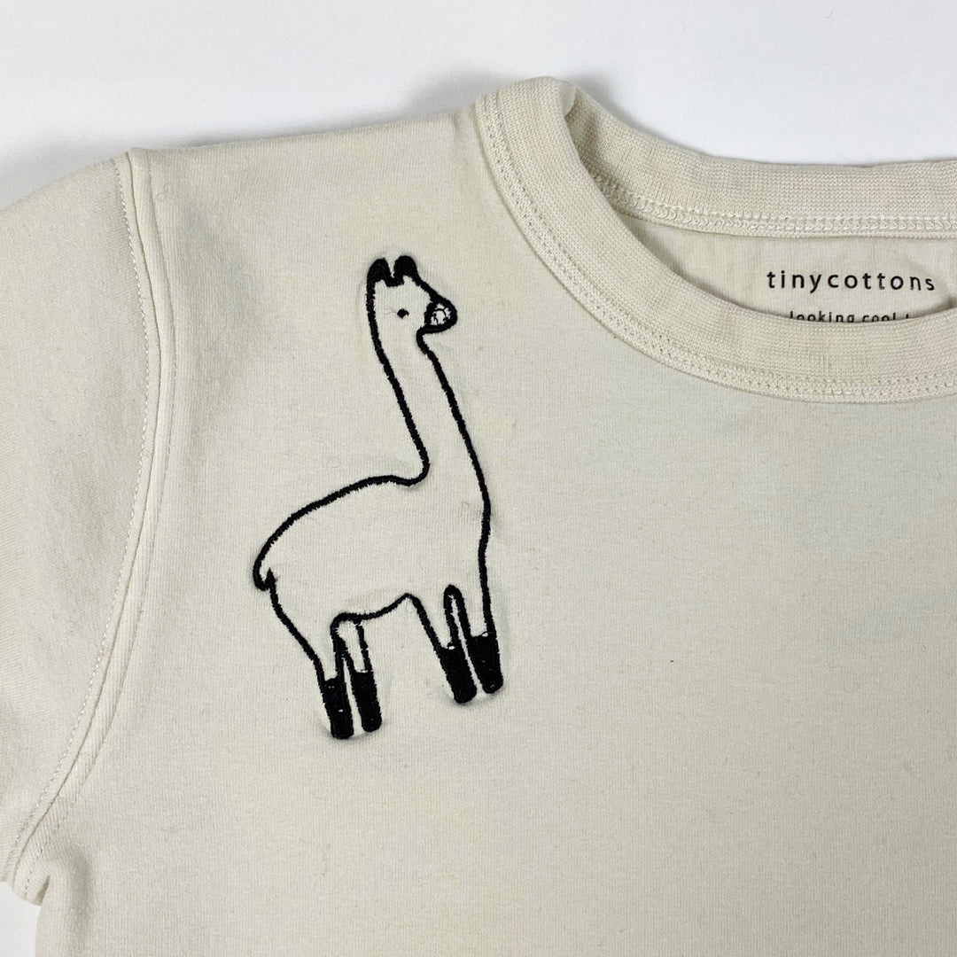 Tinycottons off-white sweatshirt with black embroideries 2Y