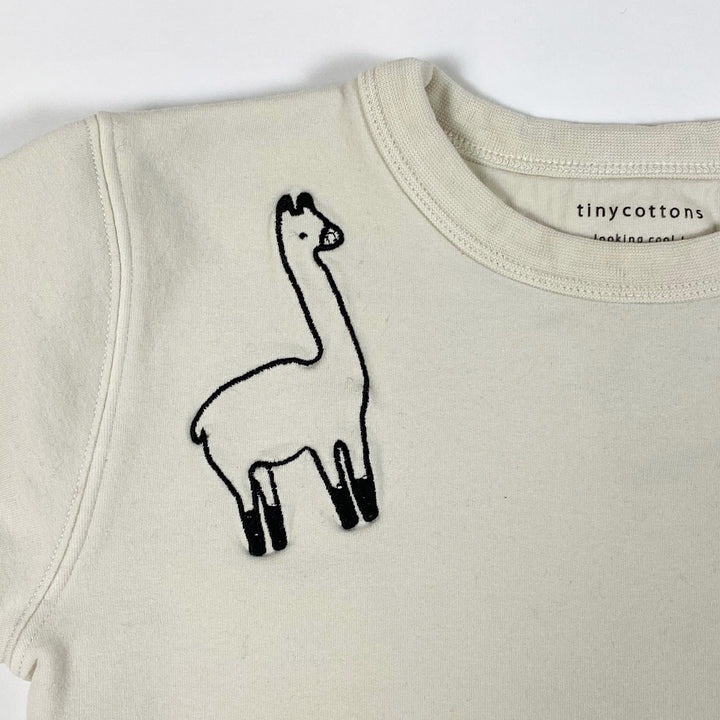 Tinycottons off-white sweatshirt with black embroideries 2Y