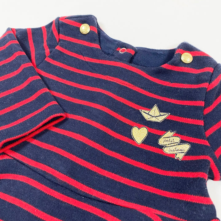 Petit Bateau navy red stripe mariniere dress 3M/60 2