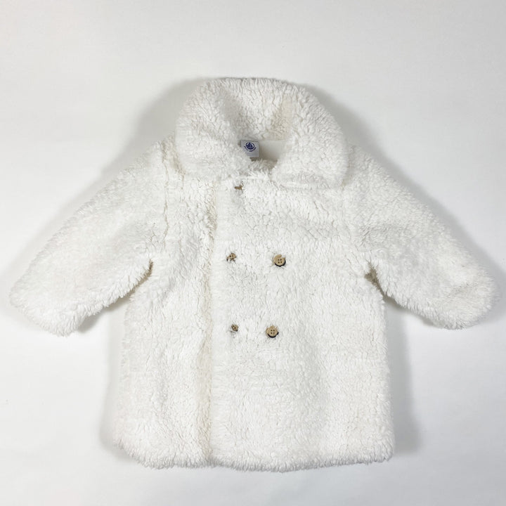 Petit Bateau off-white faux-fur coat 18M/81cm