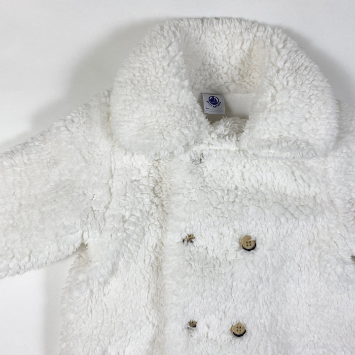 Petit Bateau off-white faux-fur coat 18M/81cm