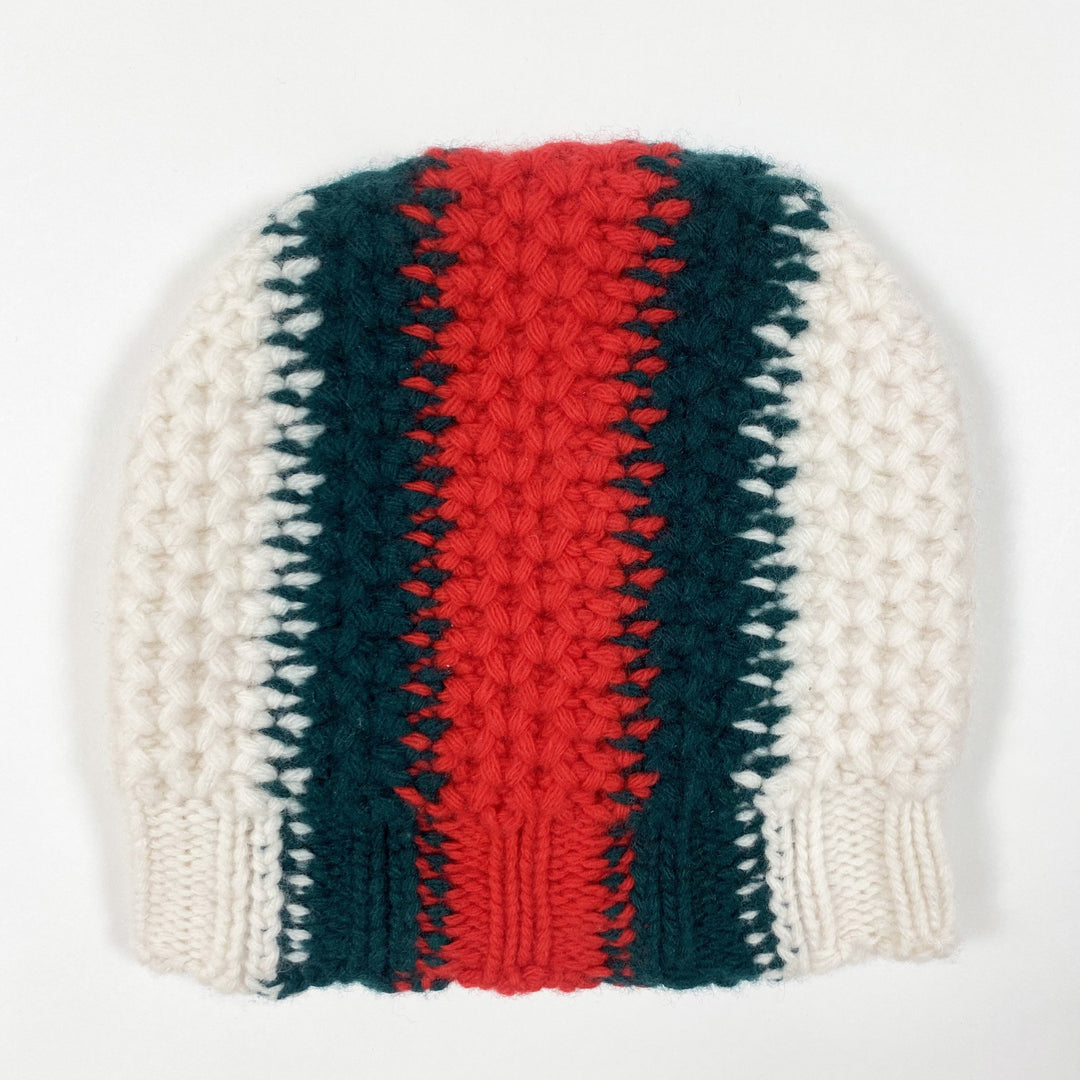 Gucci Kids red/green striped heavy knit cap