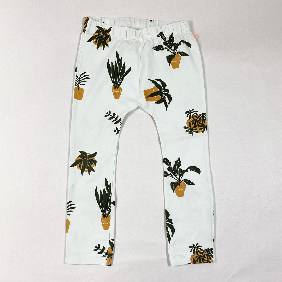 Tinycottons pale turquoise leggings with plant print