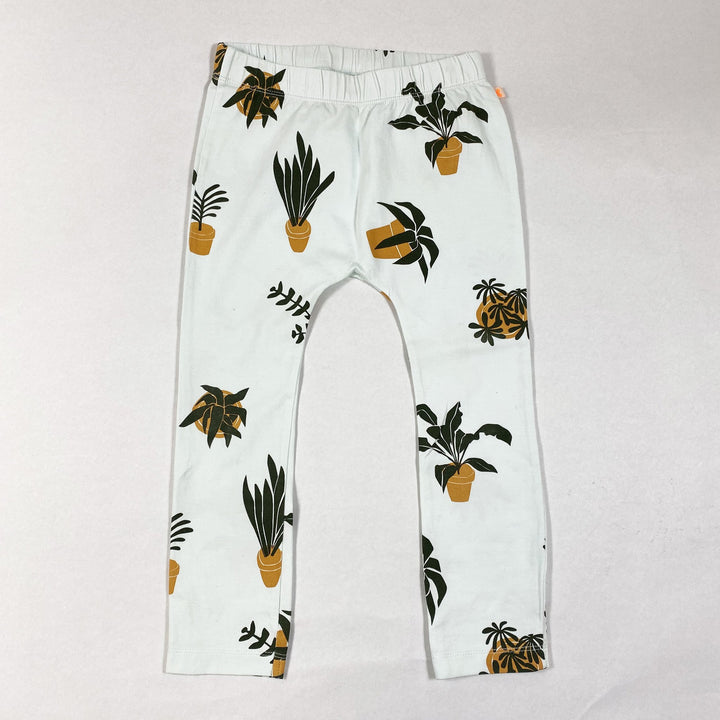 Tinycottons pale turquoise leggings with plant print