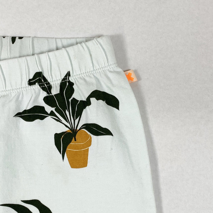 Tinycottons pale turquoise leggings with plant print