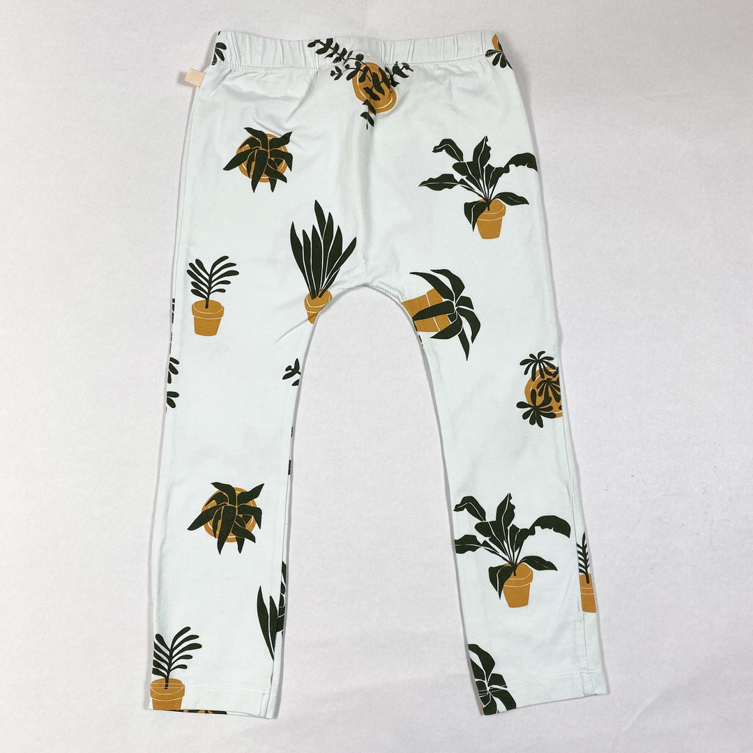 Tinycottons pale turquoise leggings with plant print