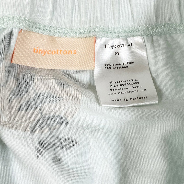 Tinycottons pale turquoise leggings with plant print