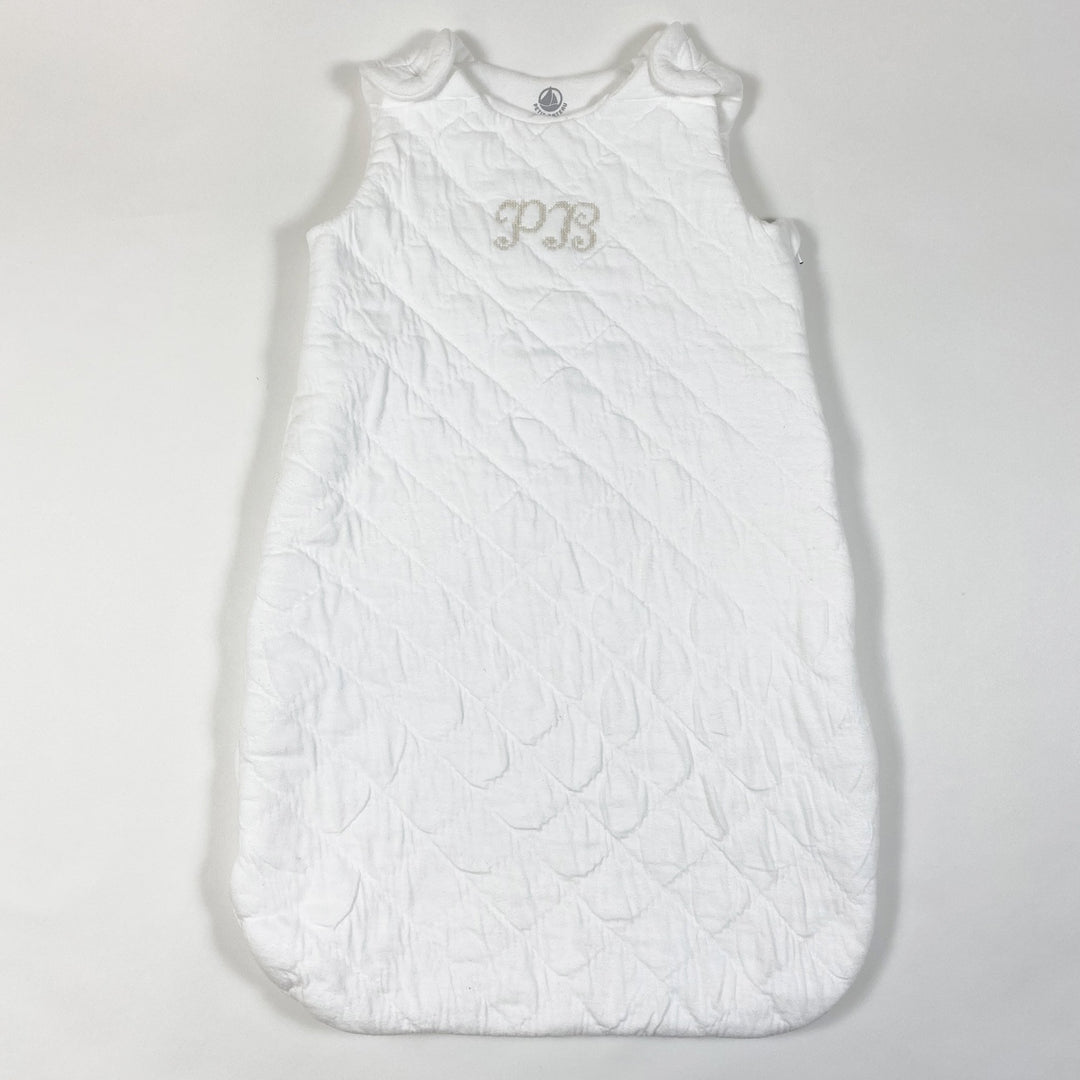 Petit Bateau white padded sleeping bag NB/55cm