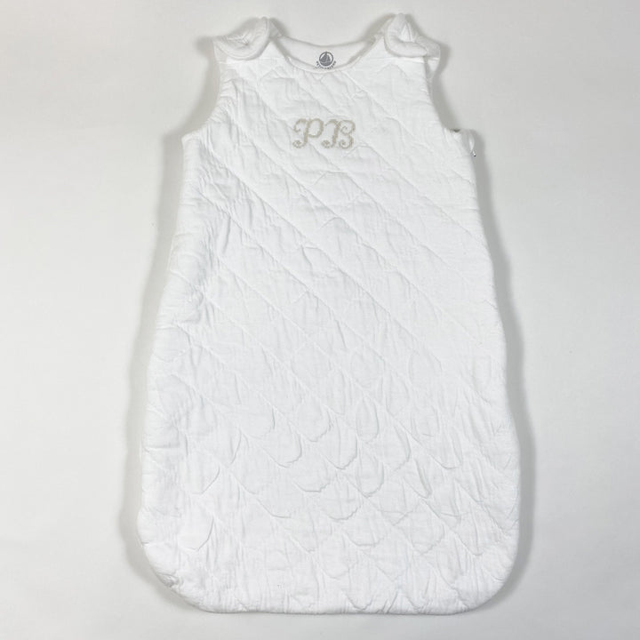 Petit Bateau white padded sleeping bag NB/55cm