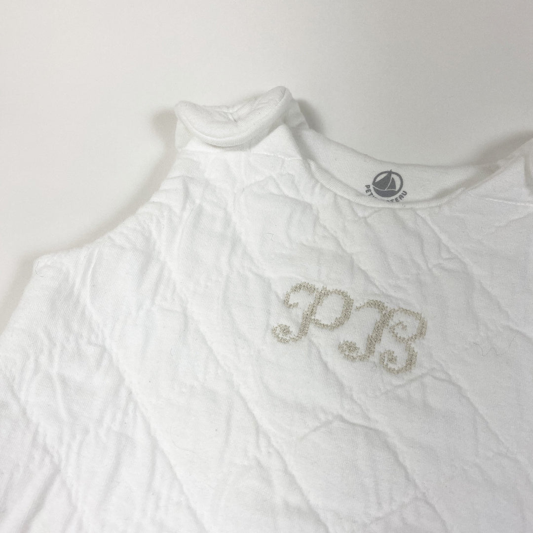 Petit Bateau white padded sleeping bag NB/55cm