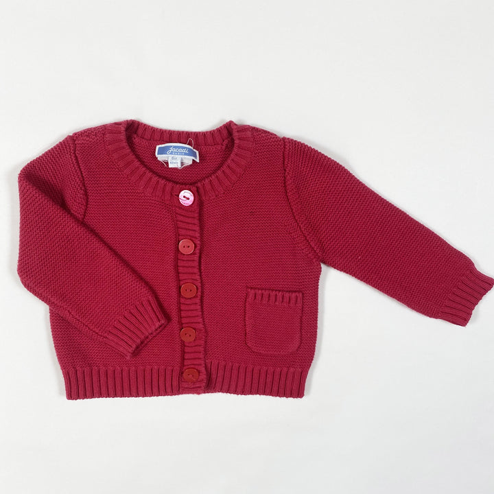 Jacadi red cotton knit cardigan 6M/67