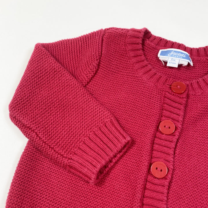 Jacadi red cotton knit cardigan 6M/67