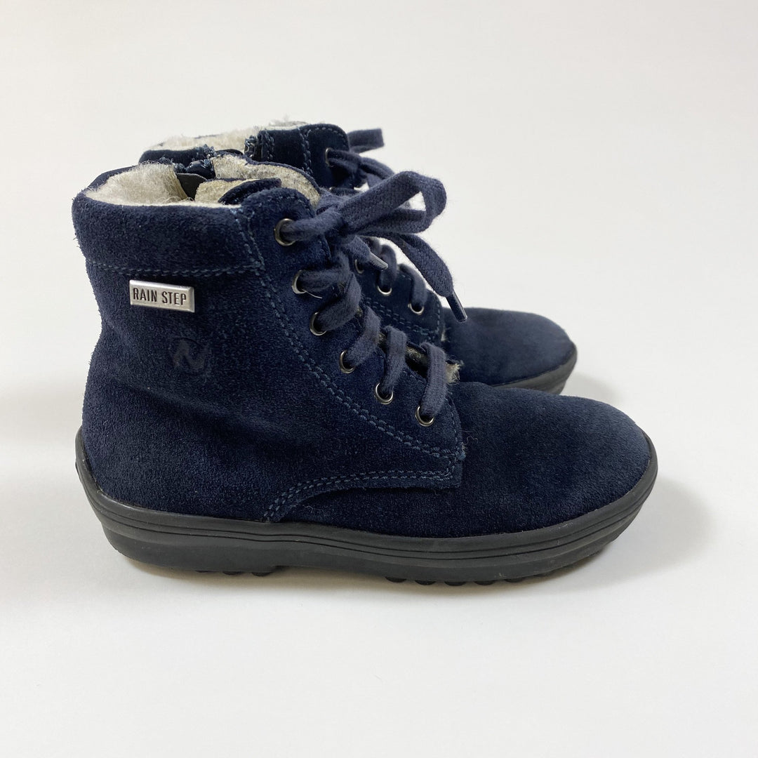 Naturino navy Rain Step waterproof leather boots with zip closure 26