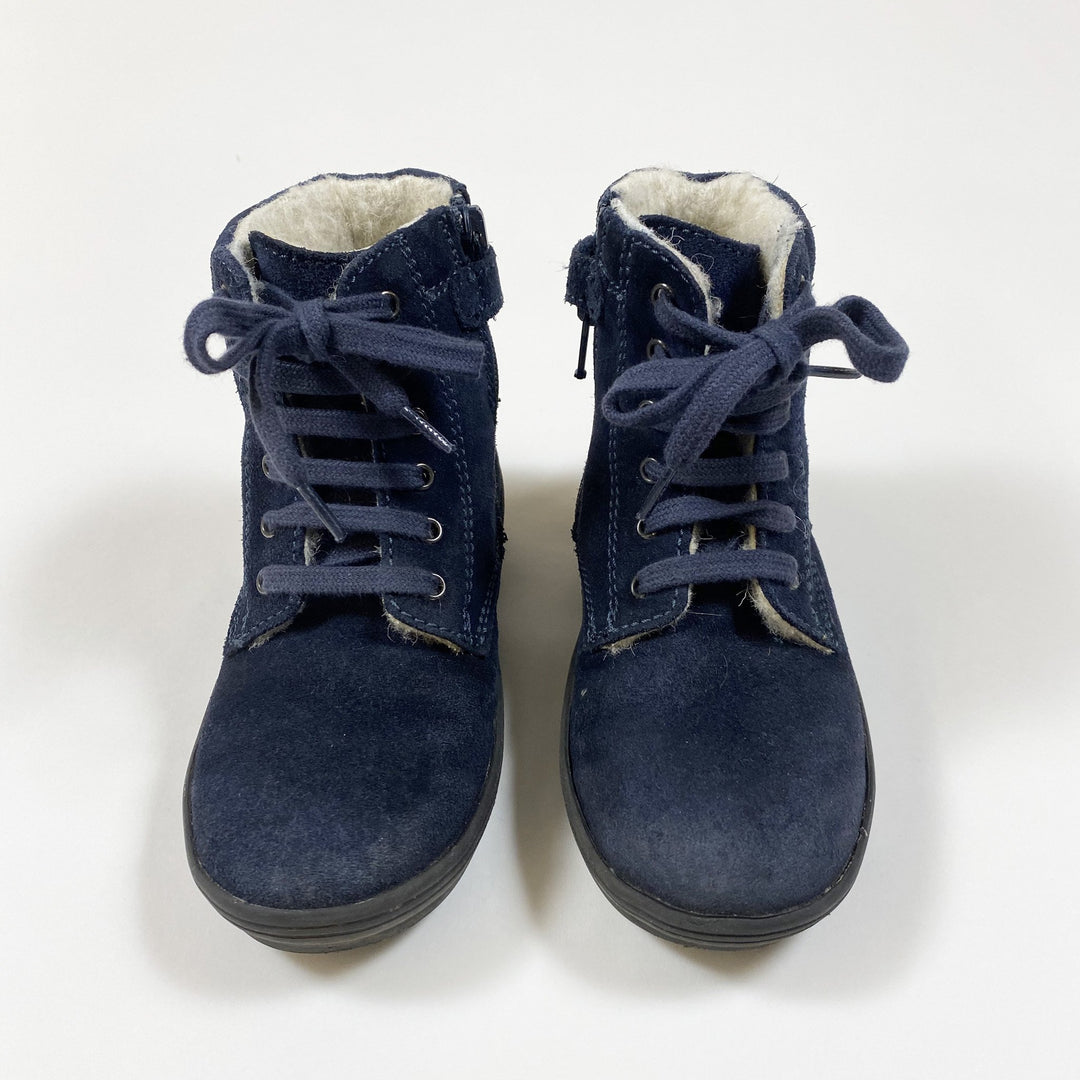 Naturino navy Rain Step waterproof leather boots with zip closure 26
