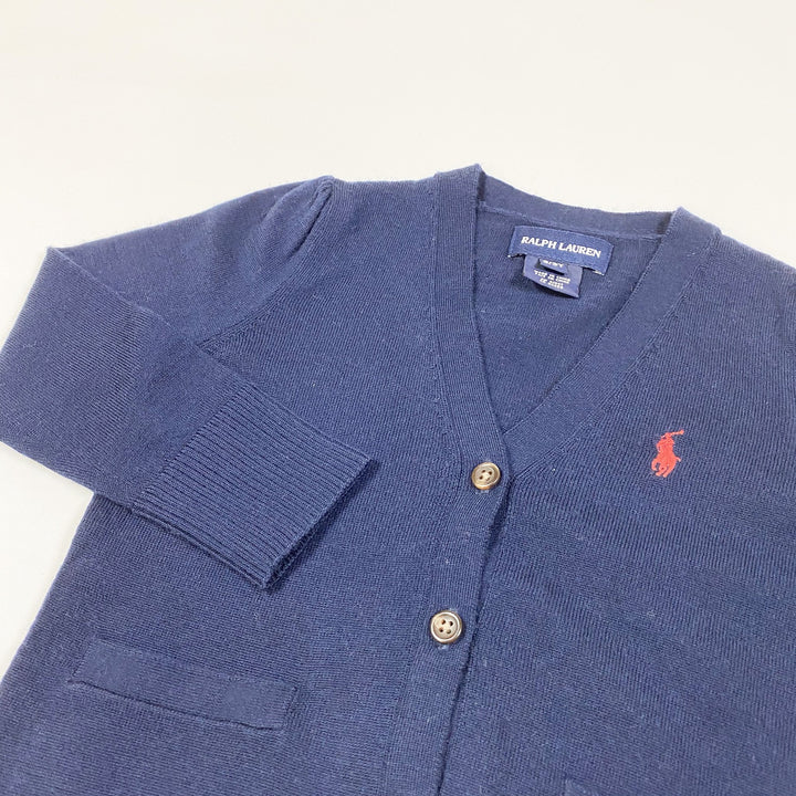 Ralph Lauren navy soft wool knit cardigan 3/3T