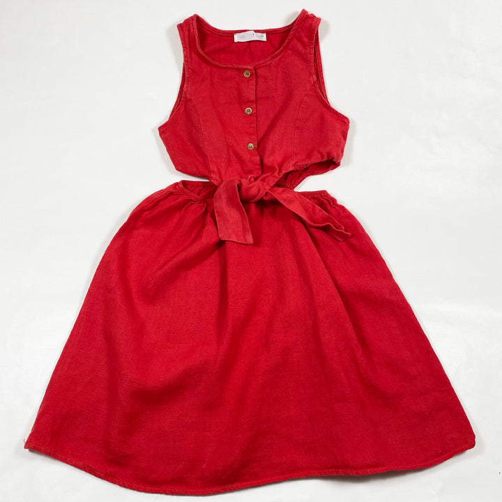 Zara red linen dress 9Y/134 1